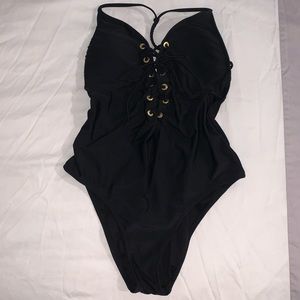 Flattering Black Bathing Suit (very lightly worn!)